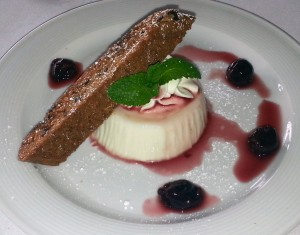 Panna cotta at Cafe Jardin