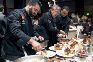 Chef Pascal Olhats (center) and his culinary team 