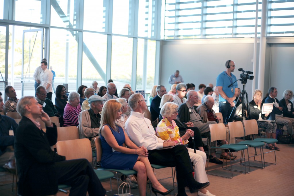 Guests listen to the SUN candidate forum on Wednesday.