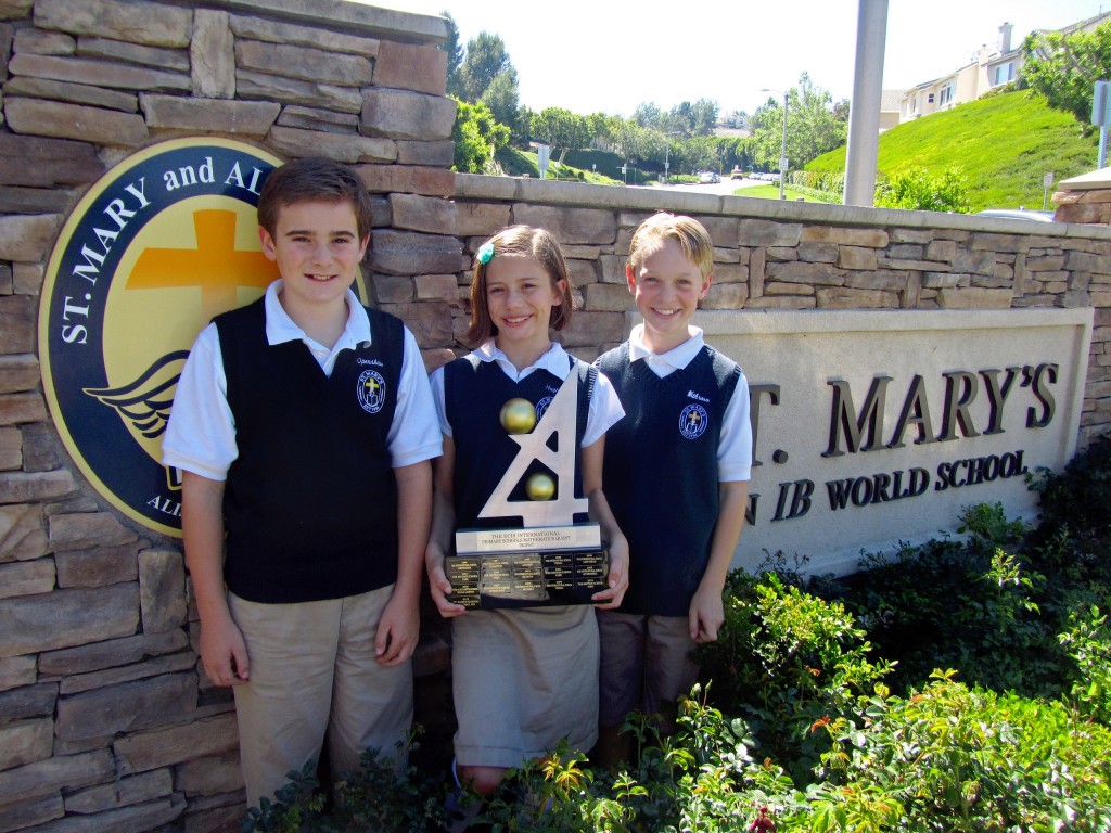 Newport Beach residents and St. Mary’s students (left to right) Keith Openshaw, Lauren Hughes and Gordon Withrow. — Photo by Sara Hall