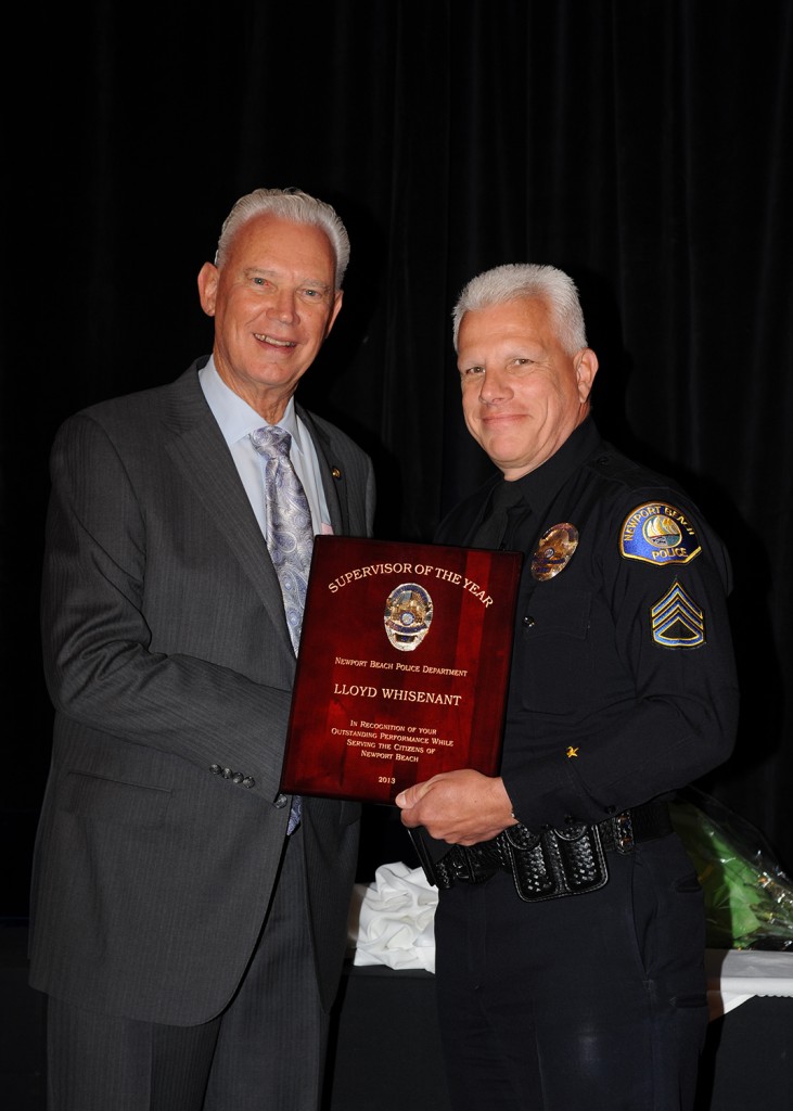 Mayor Rush Hill with Supervisor of the Year Lloyd Whisenant. — Photo by Don Gage