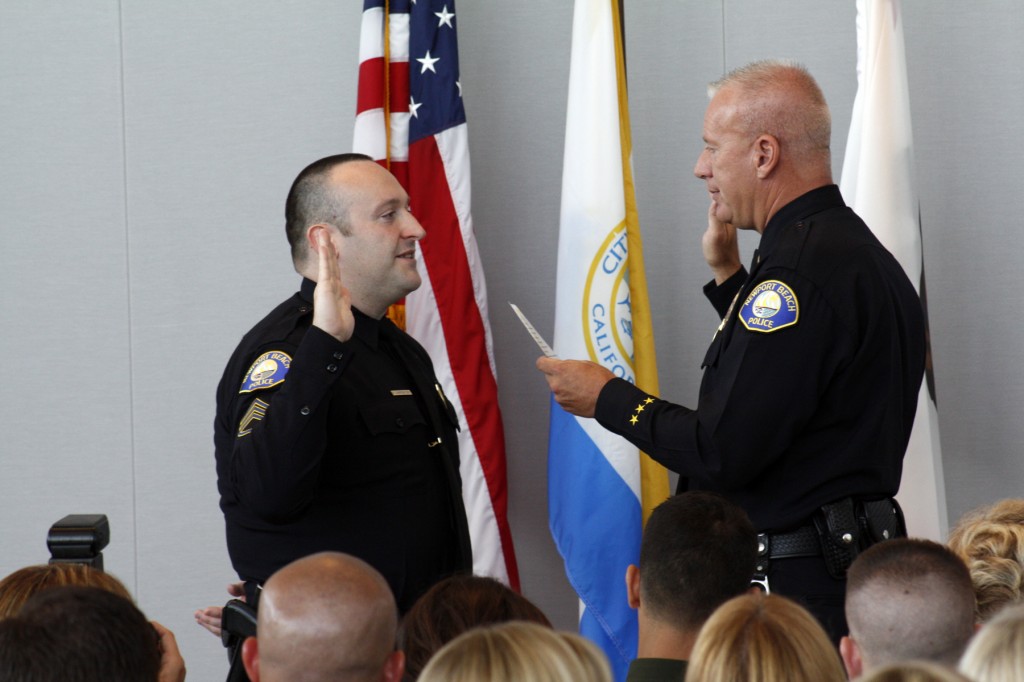 Sgt. Peter Carpentieri is sworn in.