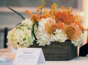 A centerpiece from the gala donated by Roger’s Gardens of Newport Beach