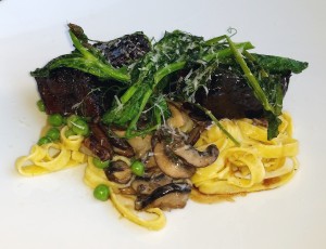 “Sherry” dish of house made fettuccini with sherry braised beef short rib