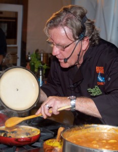 Chef Pascal Olhats, doing a cooking demo at the 2012 Taste of Newport.