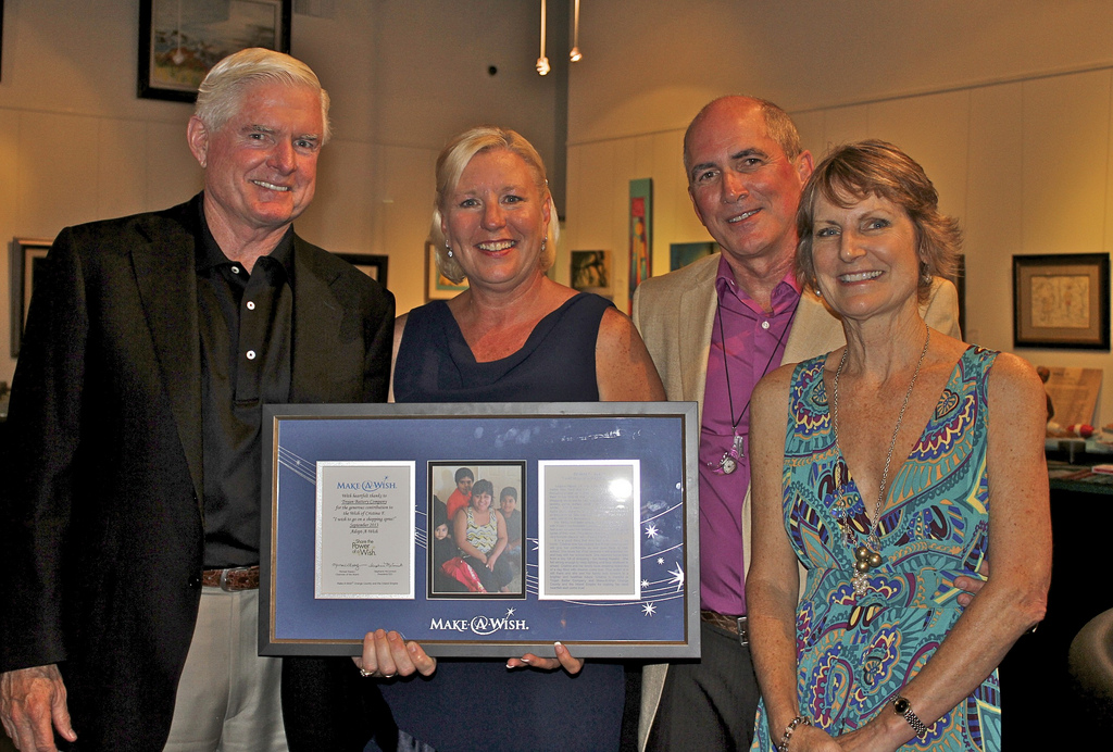 Rick Godber, chairman of the board and past CEO of Trojan Battery Company with Stephanie McCormick, president and CEO of Make-A-Wish Orange County and the Inland Empire, along with president and CEO of Trojan Battery Company Jeff Elder and Karla Kjellin-Elder. — Photo courtesy Kara Bautch/Make-A-Wish Orange County and Inland Empire