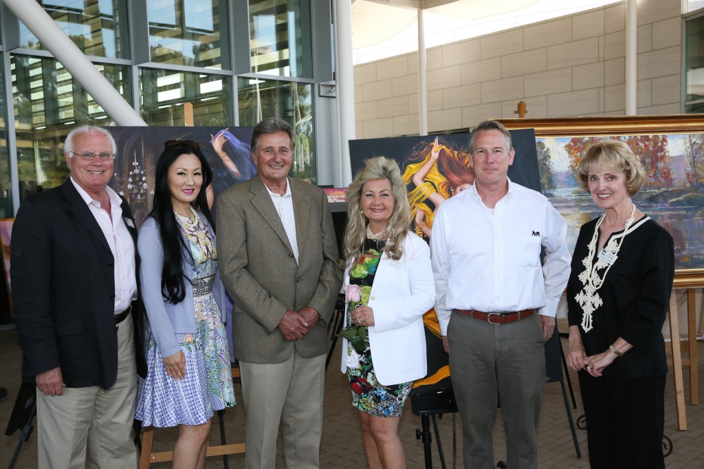 Left to right: Robert Smith, Arts Commissioner; Judy Chang, Arts Commissioner; Ed Selich, Mayor Pro Tem; Arlene Greer, Arts Commissioner; Tim Hetherton, Library Services Director