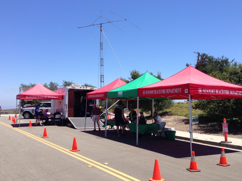 Newport Beach volunteers work the command post for the American Radio Relay League Field Day last weekend. — Photo by Peter Putnam ©