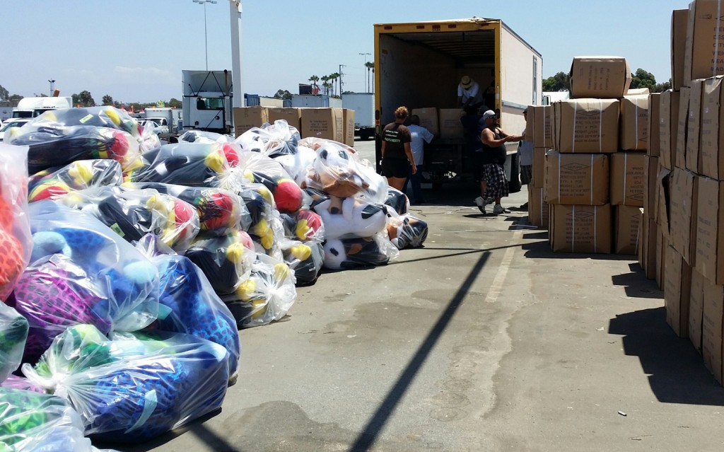 Unloading stuffed animals