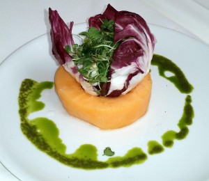 Melone and burrata salad