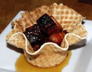 Bacon waffle bowl at Leroy's