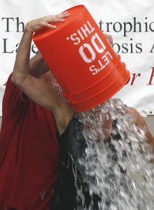 Ralph Rodheim helps Indy columnist Lynn Selich take the Ice Bucket Challenge. — All photos by Christopher Trela ©