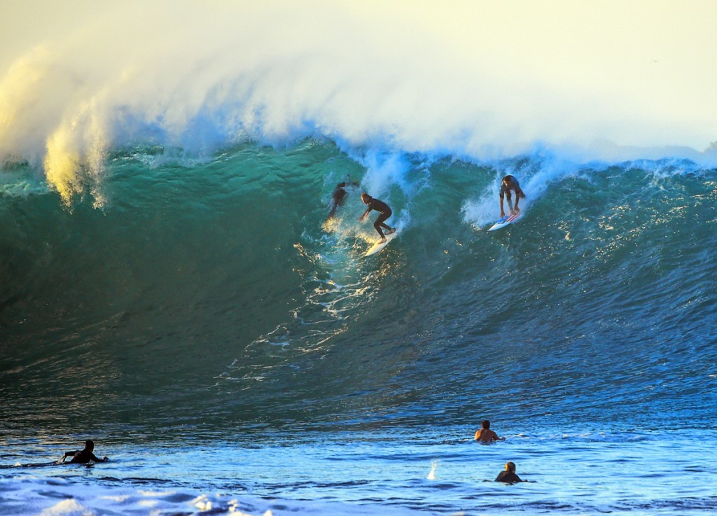 Surfers at the Wedge — Photo by Larry Sherwin ©