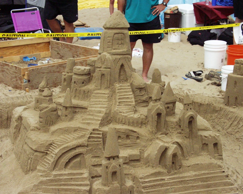 A finished sandcastle during the Annual Sandcastle Contest at Corona del Mar State Beach in 2013. This year’s competition will be held on Oct. 5. — Photo courtesy Newport Beach Chamber of Commerce