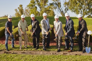 Representatives from the Newport Beach Chamber of Commerce, City Council, and Newport Beach Country Club break ground on the new clubhouse.