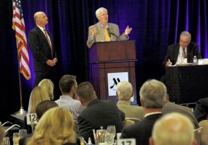 Richard Atwater addresses the audience at the Economic Forecast breakfast