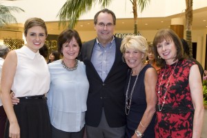 Melissa Beck, CEO of Big Brothers Big Sisters of Orange County, Pam Howard, president of Angelitos de Oro, Tim Crosson, chairman of Big Brothers Big Sisters of Orange County's board of directors and principal at Crossfire LLC, Kris Peyton, 2014 Angelitos Card co-chair, and Sherry Bilbeisi, 2014 Angelitos Card co-chair.