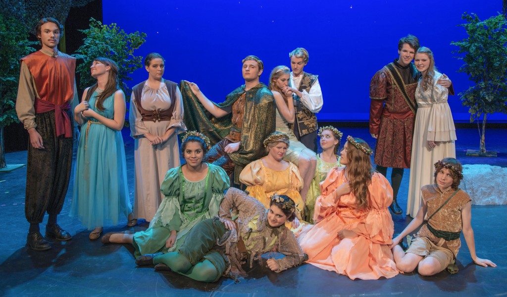 Student actors from Newport Harbor High School’s “Shakespeare on the Harbor” pose for a group photo. — Photo by Charles Weinberg