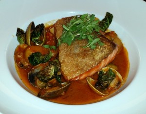 Salmon with clams at Babette's