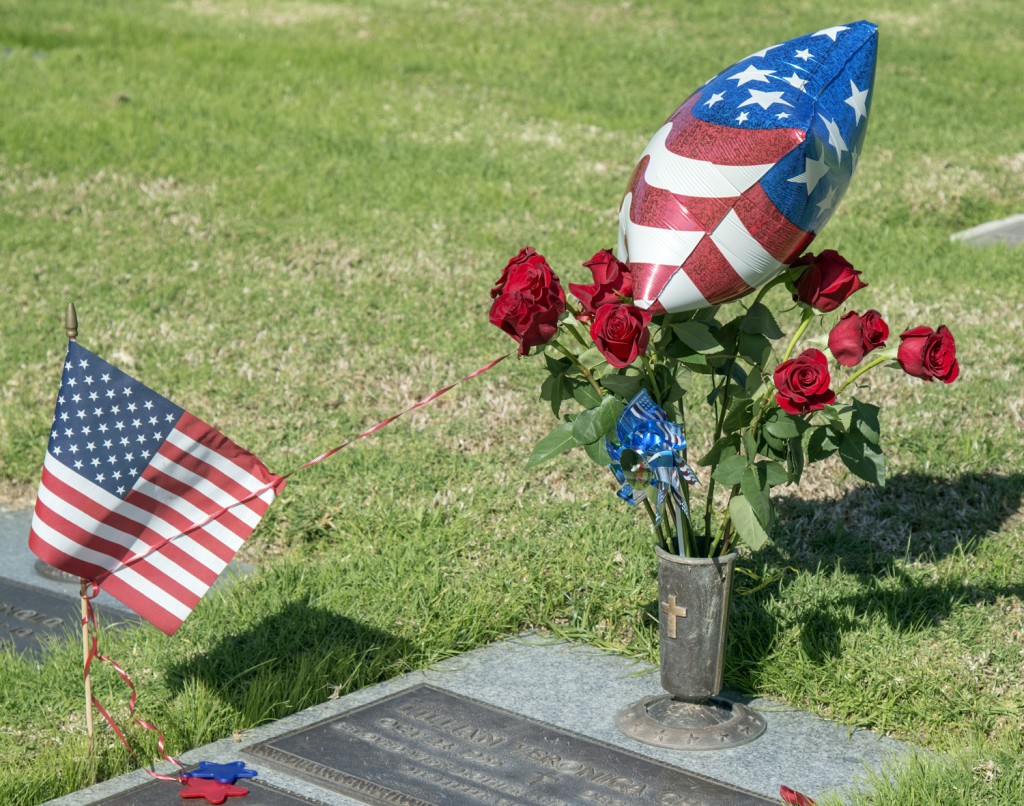 The headstone of a fallen veteran