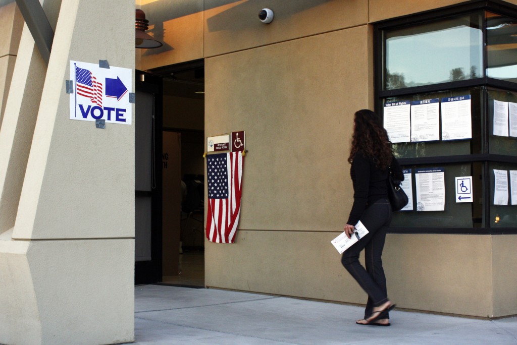 Newport Beach voters hit the polls Tuesday to cast their choices for city council members, Measure Y and more. — Photo by Christopher Trela ©