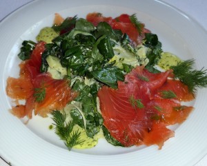 Salmon Salad for Newport Beach Restaurant Week  at Cafe Jardin