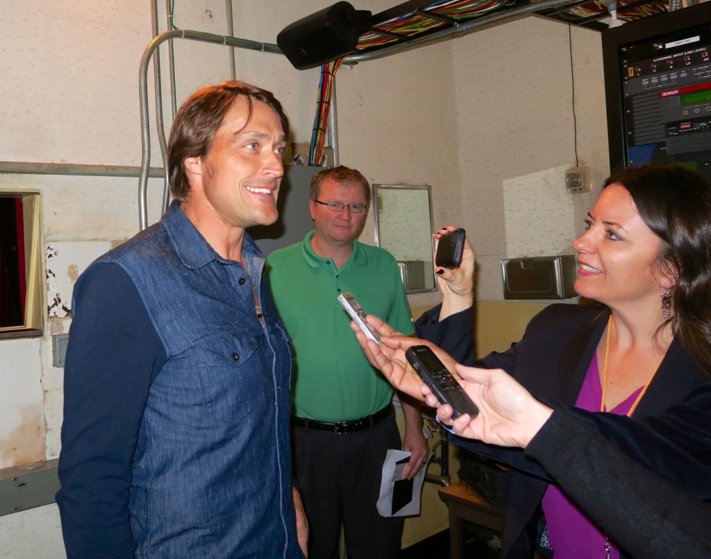 Teemu Selanne at a press conference prior to the movie screening