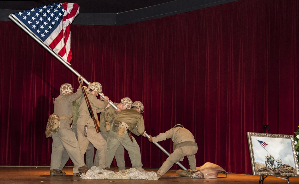 Iwo Jima living sculpture. — Photo by Lawrence Sherwin ©