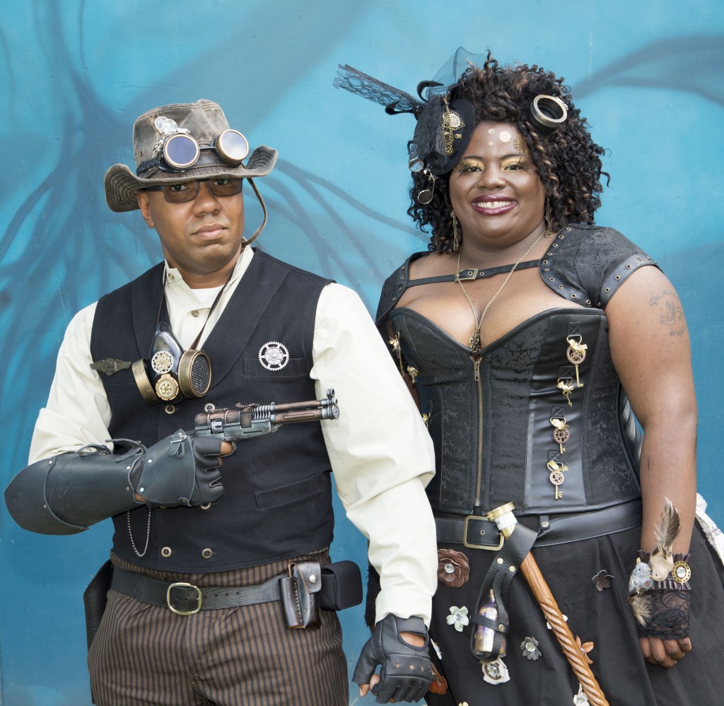 Steampunk couple. — Photo by Lawrence Sherwin ©