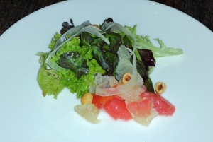 Winter citrus salad with grapefruit, fennel, tomato and watercress at Five Crowns