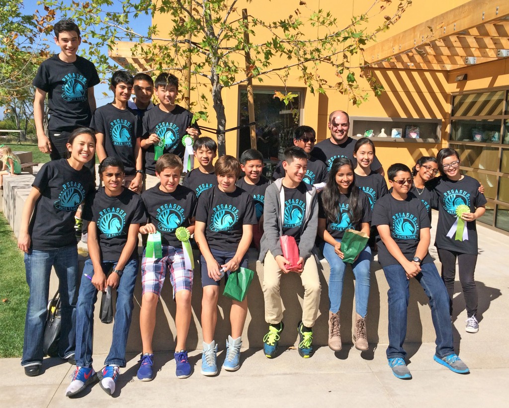 The Pegasus School teams at the Sage Hill School Mathematical Invitational. — Photo courtesy The Pegasus School ©