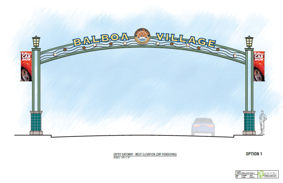 Balboa Village sign rendering. — Image courtesy city of Newport Beach ©