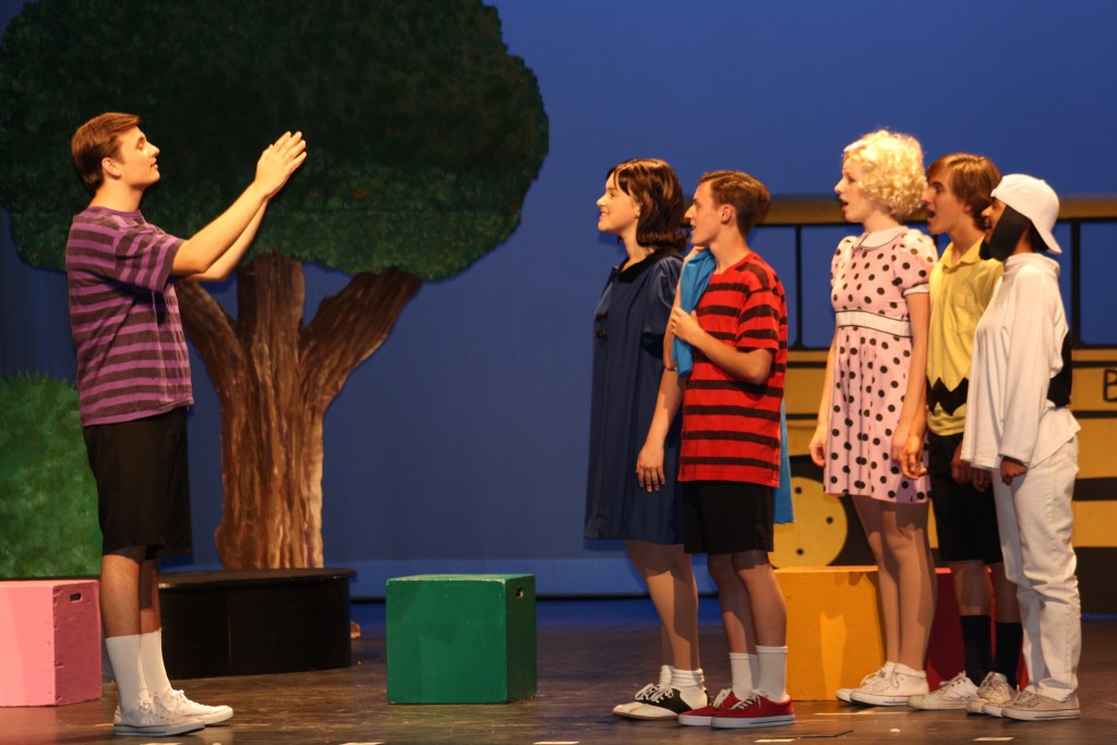 A scene from the Newport Harbor High School production of “You're a Good Man, Charlie Brown: The Broadway Musical.” — Photo by Vita Muccia