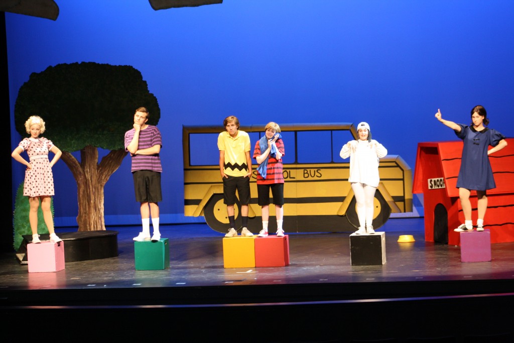 A scene from the Newport Harbor High School production of “You're a Good Man, Charlie Brown: The Broadway Musical.” — Photo by Vita Muccia