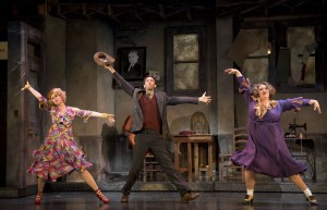 Lucy Werner as Lily, Garrett Deagon as Rooster Hannigan and Lynn Andrews as Miss Hannigan in “Annie” / Photo by Joan Marcus