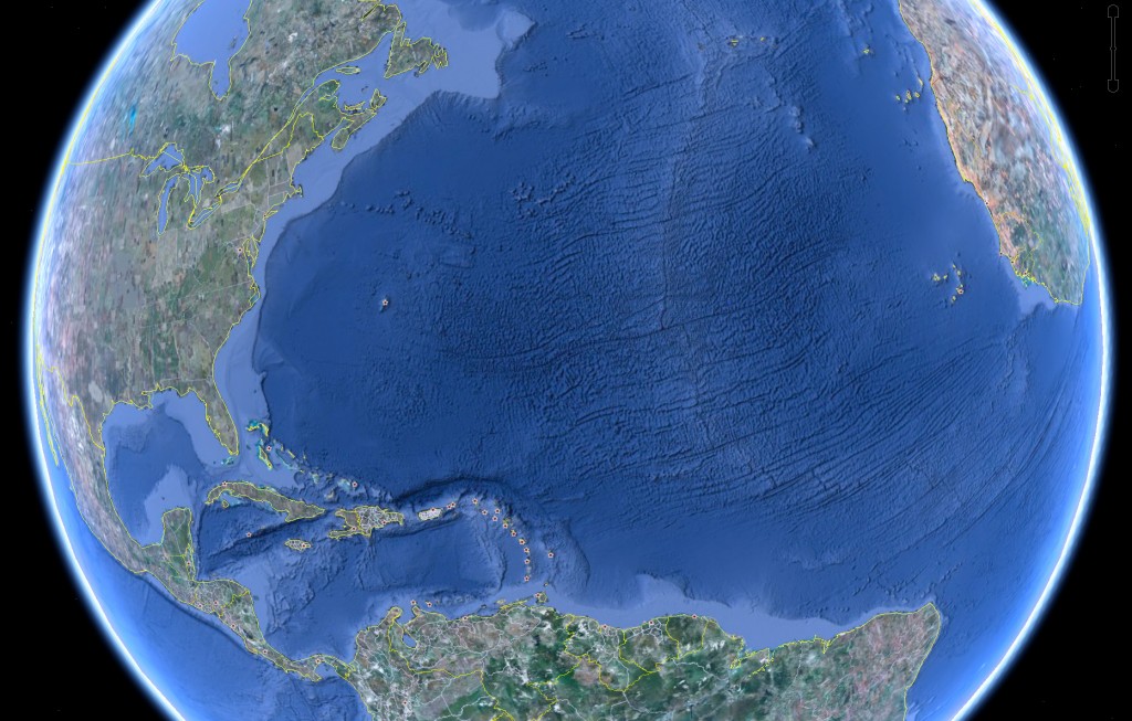 A screenshot of the world's oceans from Google Earth. — Photo courtesy Google Earth ©