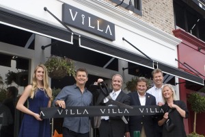 Emily Gill with Villa; Villa owner Gary Jabara; Villa President Steve High; Newport Beach Mayor Ed Selich; Newport Beach councilman Scott Peotter; and Taryn Carpenter from Villa Real Estate