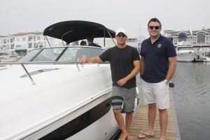 Boat owner Ariel Gabriel and Boatbound founder Aaron Hall  