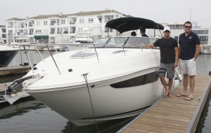 Boat owner Ariel Gabriel and Boatbound founder Aaron Hall