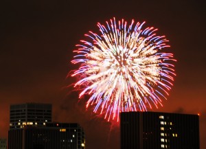 Fireworks over Fashion Island