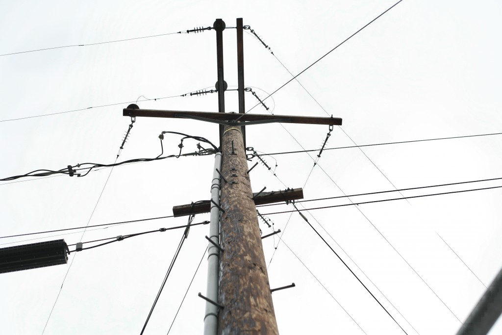 Above ground wires in the Newport Heights neighborhood. — Photo by Sara Hall ©