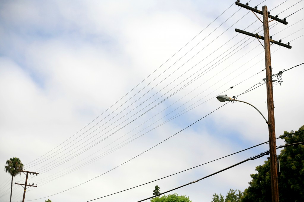Above ground wires in the Newport Heights neighborhood. — Photo by Sara Hall ©