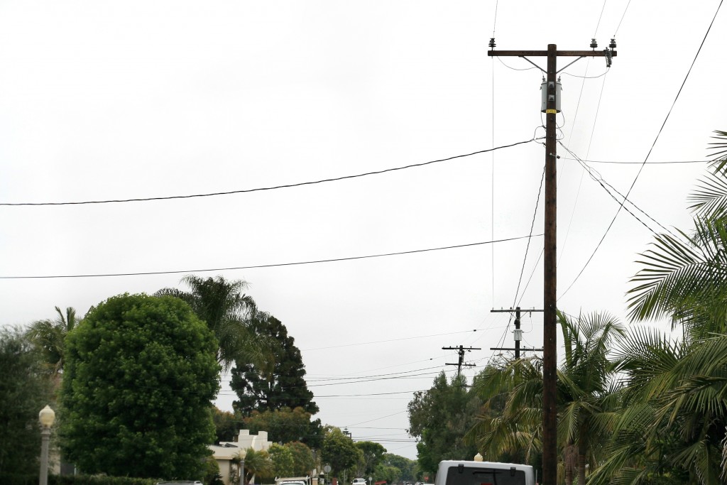 Above ground wires in the Newport Heights neighborhood. 