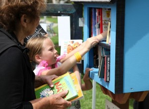 Looking for literary treasures at the Little Free Library