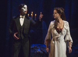 Chris Mann as The Phantom and Katie Travis as Christine Daae. Photo by Matthew Murphy