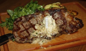 Fire-grilled rib eye steak