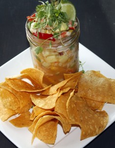 Peruvian style crab and shrimp ceviche at Big fish Tavern