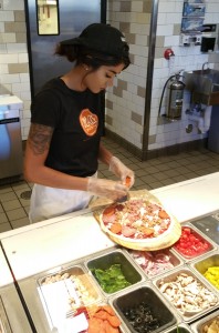 Made to order pizza at Blaze