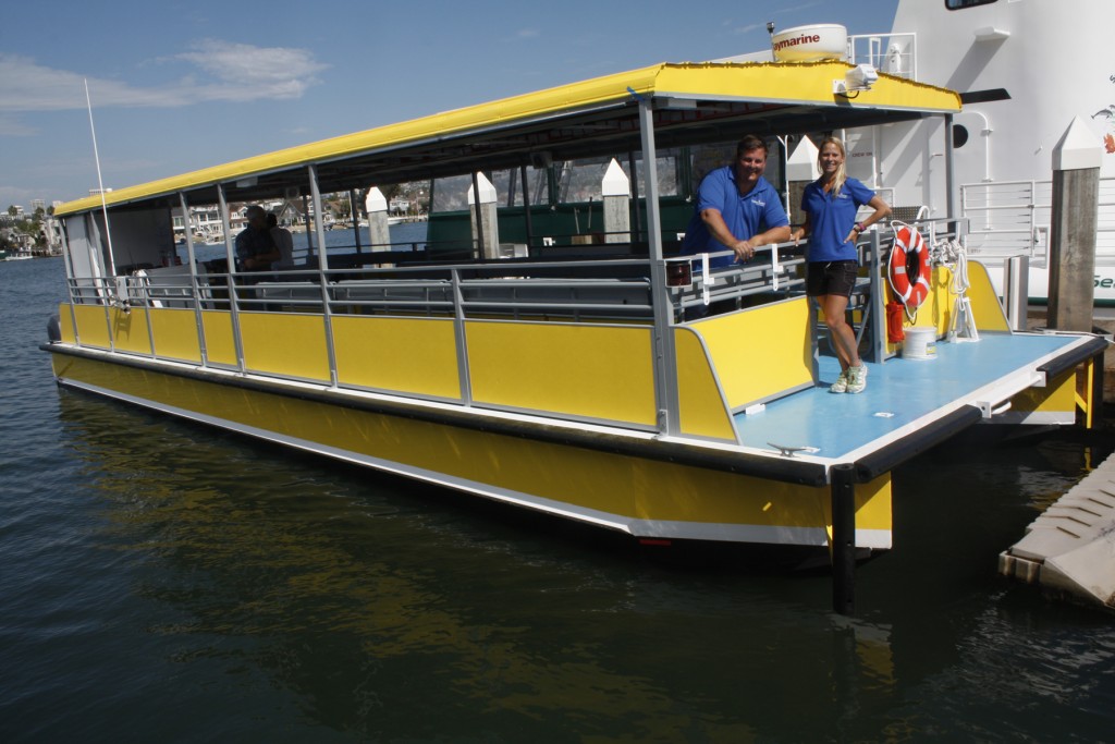 ExplorOcean’s new catamaran will take students around the Newport bay while conducting marine-based science experiments. 1 Photo courtesy ExplorOcean ©