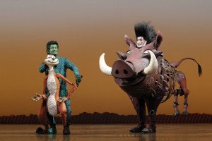 Nick Cordileone as Timon and Ben Lipitz as Pumbaa in THE LION KING National Tour. Photo Credit-Joan Marcus